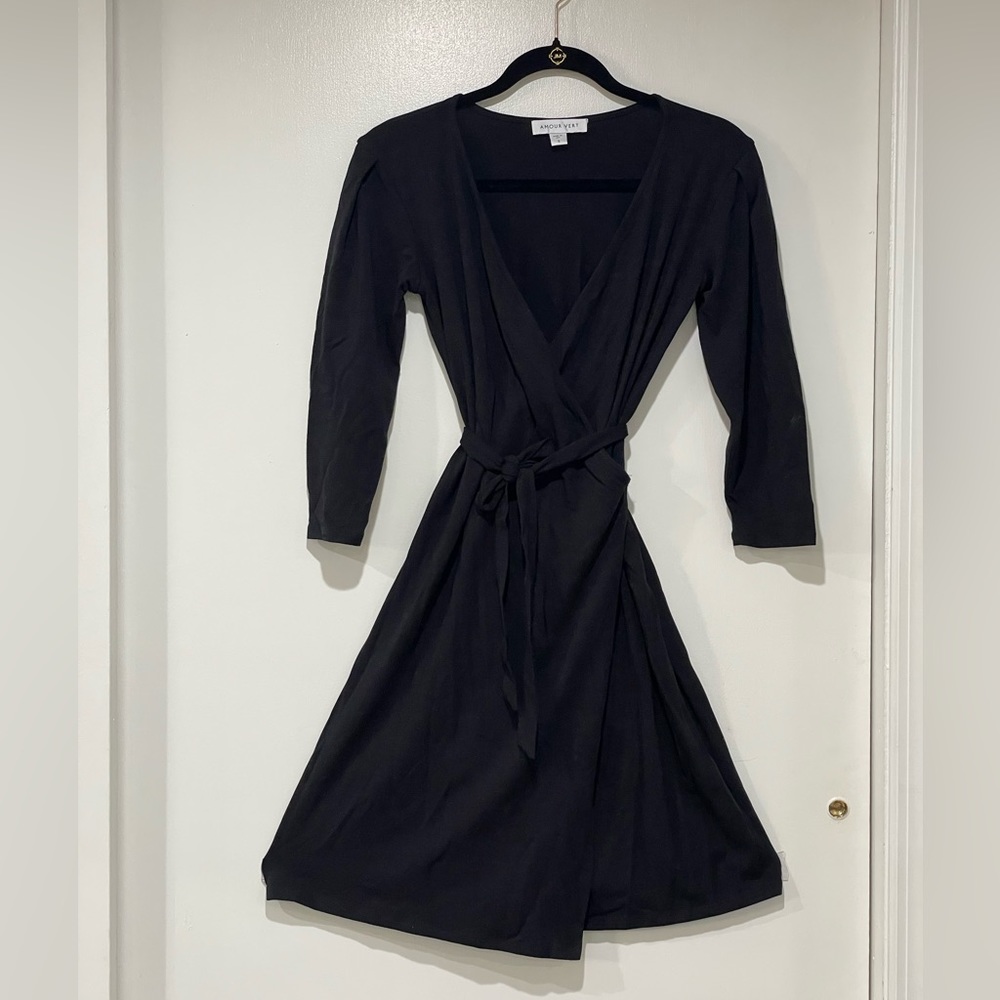 Amour Vert Black Wrap Dress- Size Small